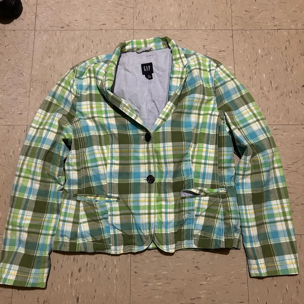 GAP Women's Multicolor Plaid Blazer
